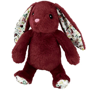 15" burgundy bunny squeaker toy