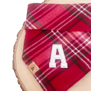 lover plaid letterman dog bandana