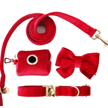 Load image into Gallery viewer, winterberry red velvet walk set bundle (everything but harness) - $74 value!
