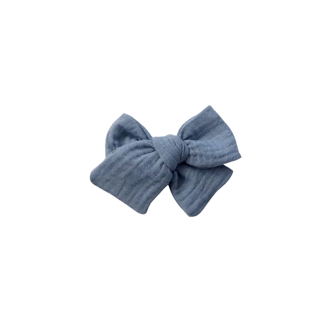 baby blue gauze hairbow