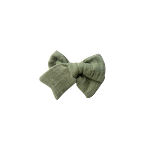 olive green gauze hairbow