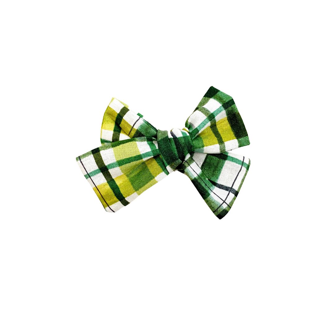 lucky plaid hair bow