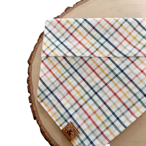 spring fever plaid dog bandana