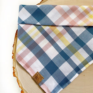 blueberry yogurt plaid dog bandana