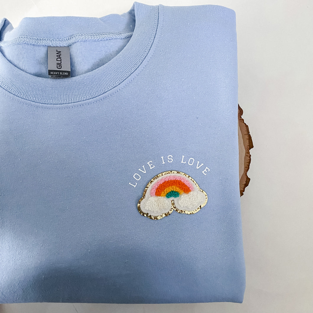 love is love pride crewneck